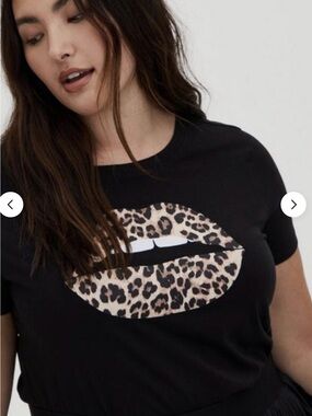 Torrid Leopard Lips Slim Fit Graphic Tee.